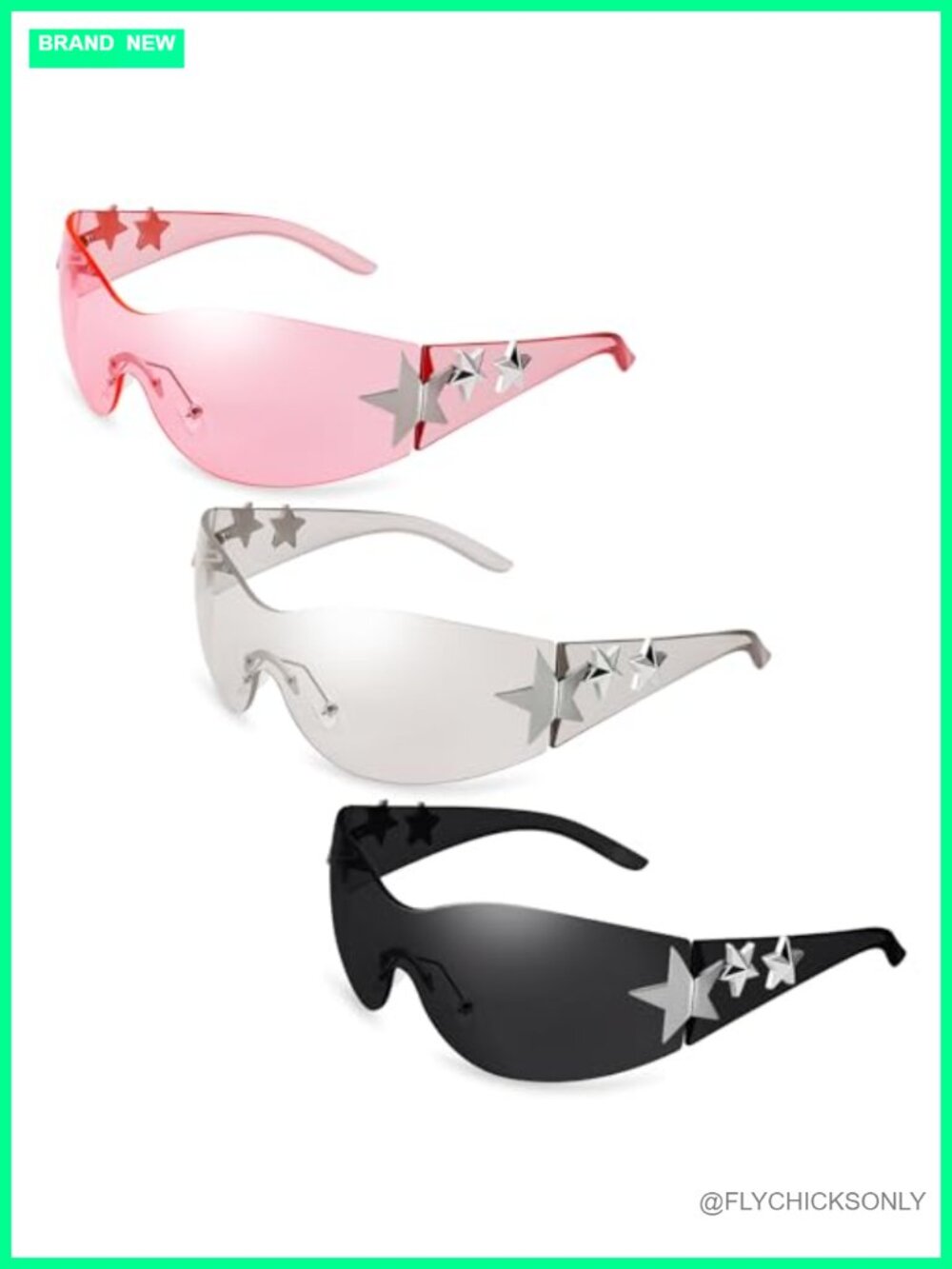 Polarized Star Sunglasses UV400 Wrap Around Shield
